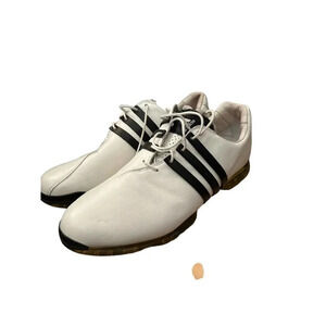 Adidas 816373 Men White & Black Adipure Lace Up‎ Soft Cleats Golf Shoes Size 13